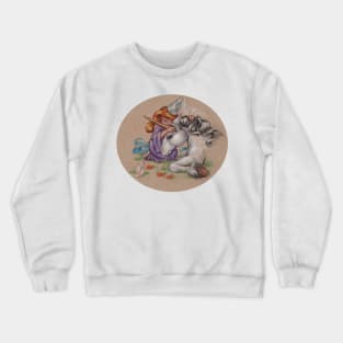 Young Princess and her Unicorn Friend Crewneck Sweatshirt